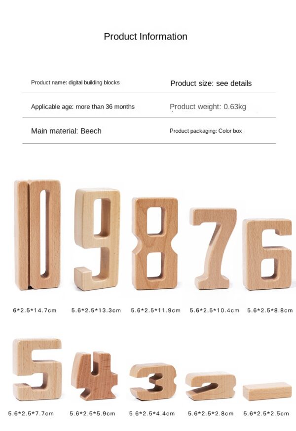 Wooden numbers size guide